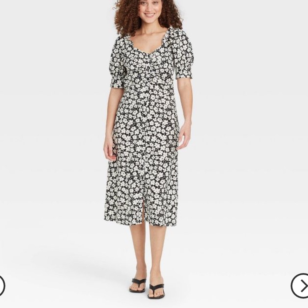 Women's Puff Short Sleeve Empire Waist Dress